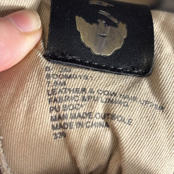 Steve Madden Brown Leather & Cow Hair Hiking Boots With Leopard Print Tongue - Picture 11 of 12